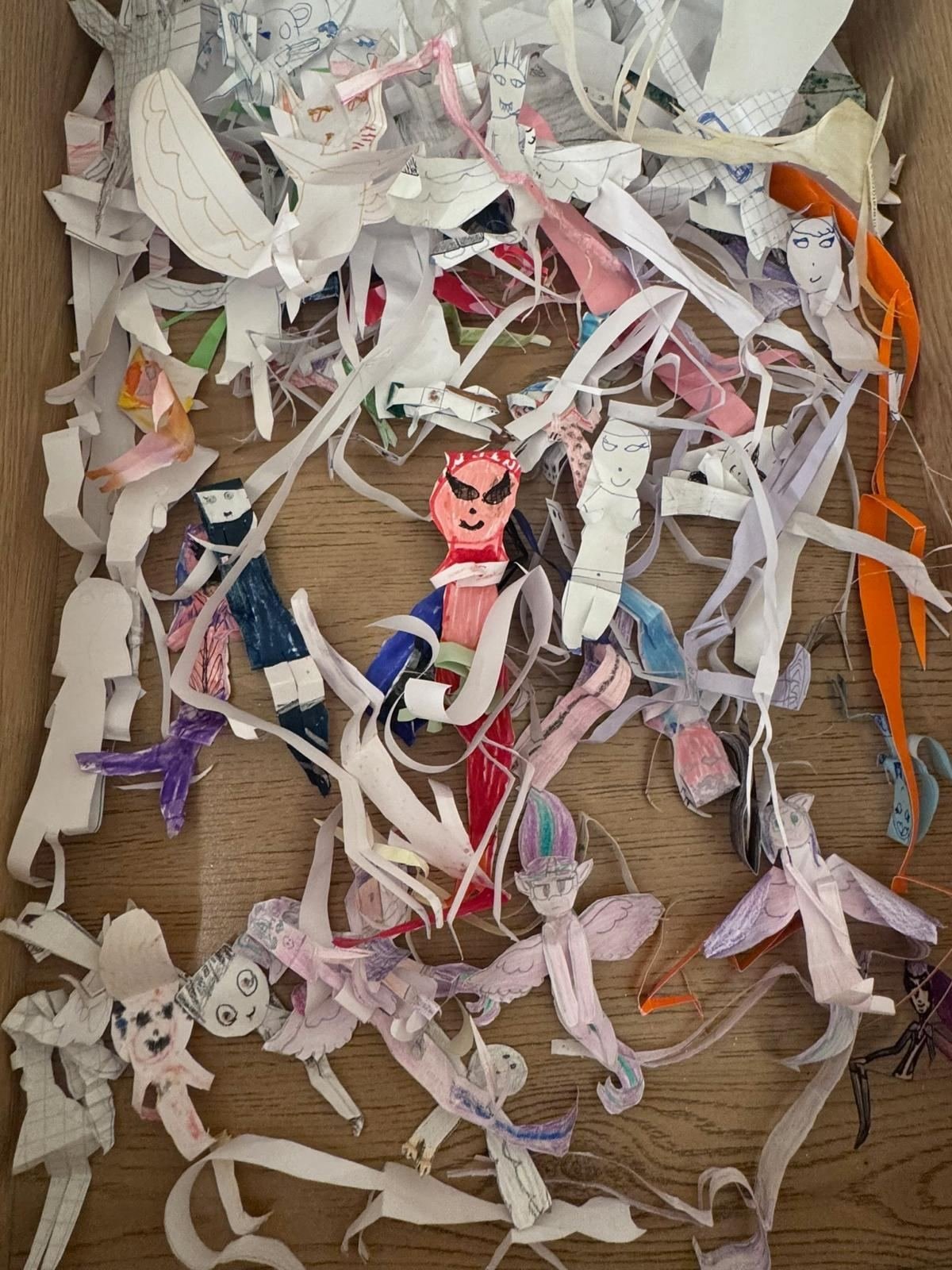 Paper animals, paper, ink and thread by Laura Kolesnikovaitė