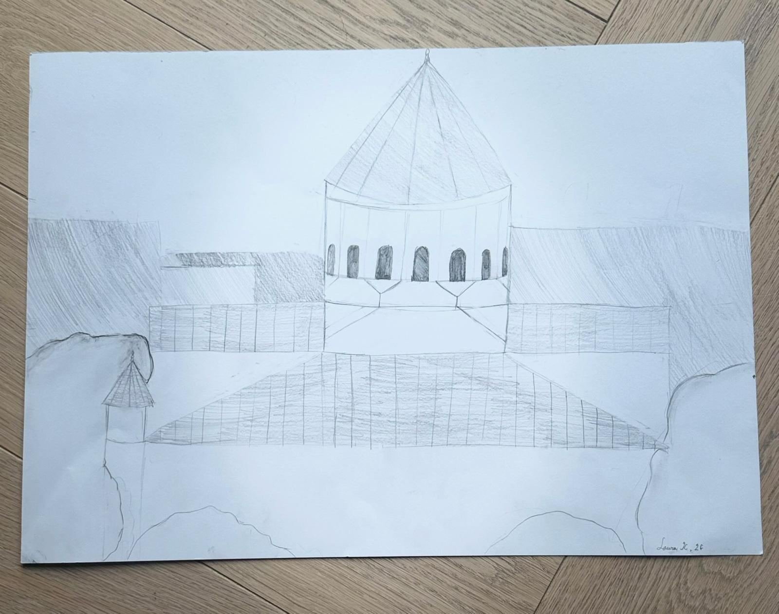 Rotunda, graphite on paper by Laura Kolesnikovaitė